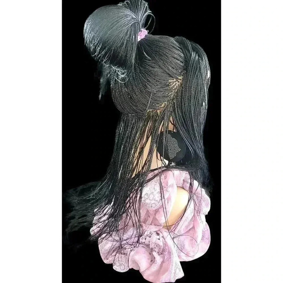 🔥Handmade Micro Million Braided Full Lace Wig 18” Jet Black #1, Natural Look🔥 - Picture 5 of 17